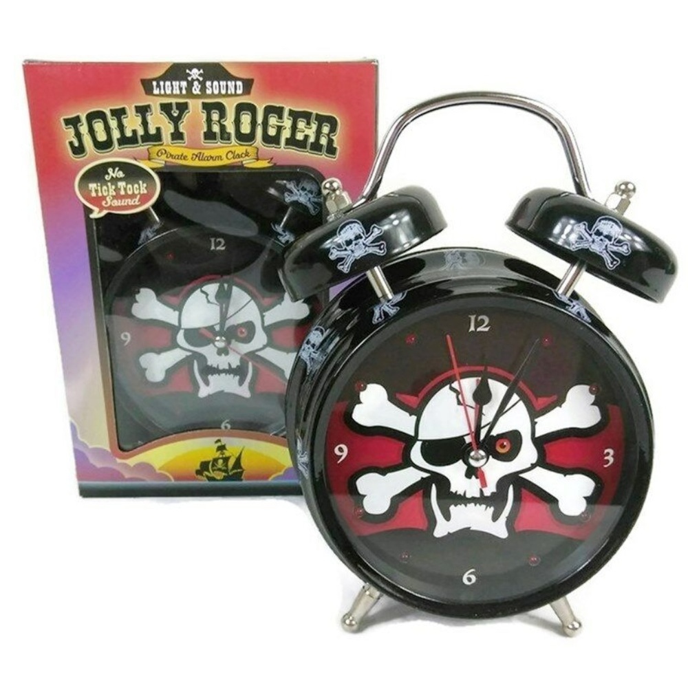 Jolly Roger Pirate Skull & Bone Alarm Clock